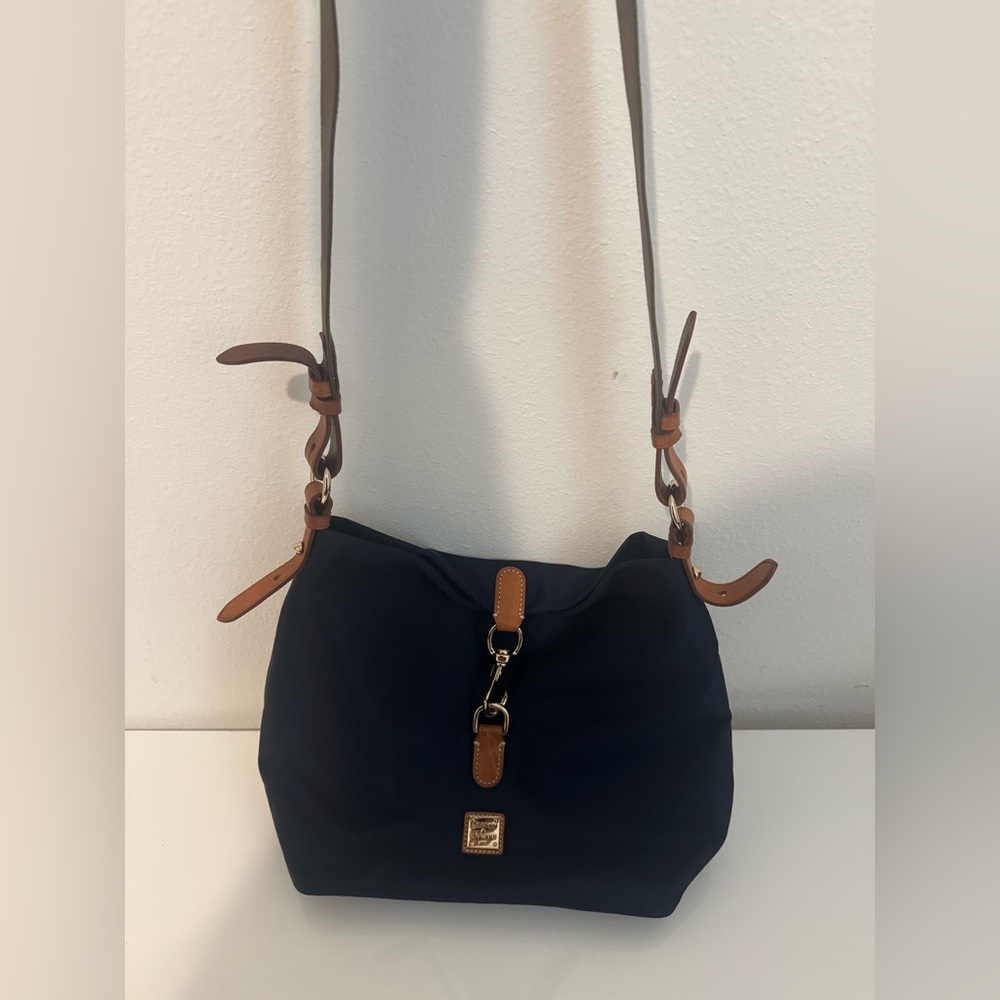 Dooney & Bourke Dark Blue and Brown Shoulder Bag